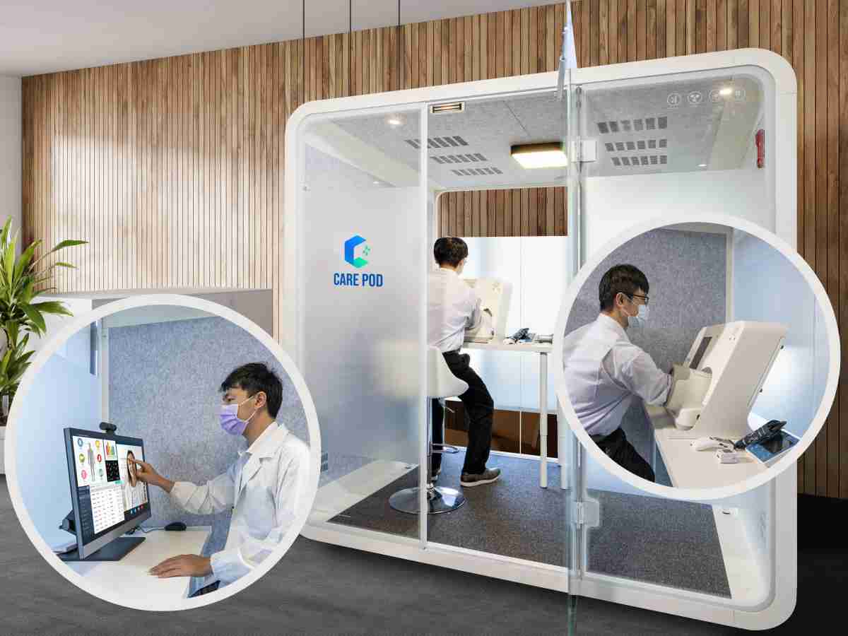 达擎于医疗科技展中展出＂远距诊疗舱＂，，，以因应医疗数字化及社会高龄化趋势下、、、、复诊及慢性病患等族群对于远距看诊需求逐渐升高所推出的创新整合方案。。多功能合一、、、、高隐私性的远距诊疗舱可根据病患端与医师端的不同需求，，，提供弹性化及客制化功能，，节省医生和病患的精力及时间