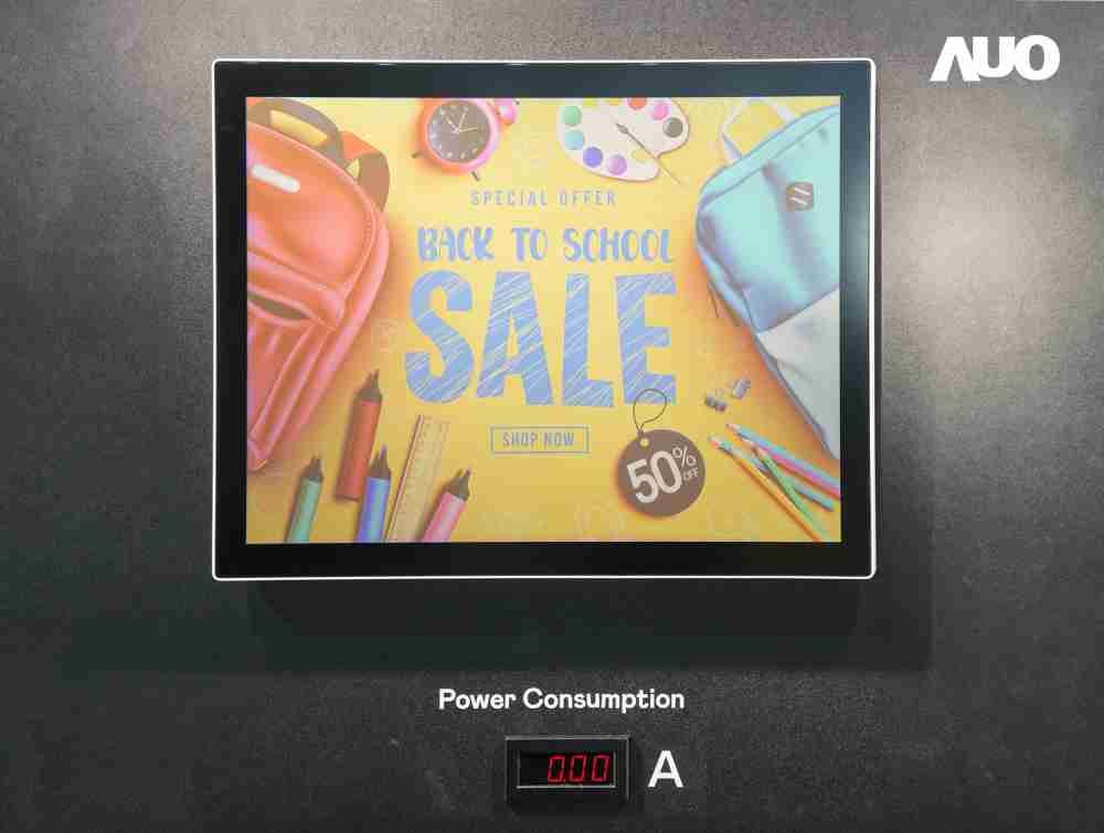 开云电子展示胆固醇液晶超低耗能户外全彩显示器，，ChLC（胆固醇液晶）以双稳态技术使静态显示零功耗，，具省电、、、高彩度、、环保的特性，，还整合软硬件系统解决方案，，可透过单一云端平台管理